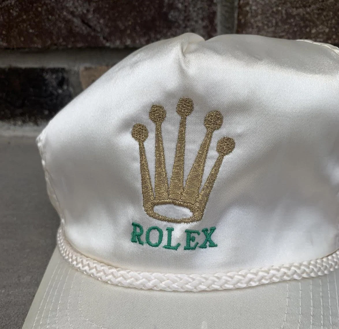 Vintage Rolex Satin Off White / Green Zipperback — RootsBK